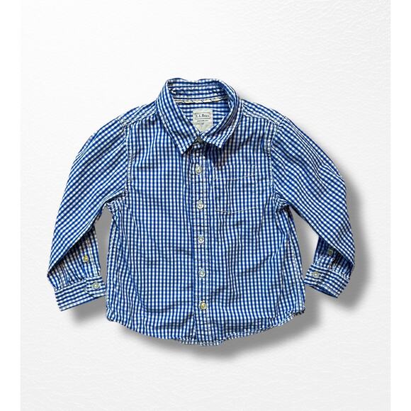 LL Bean Boys’ Gingham Dress Shirt, Size 3T - Picture 3 of 6